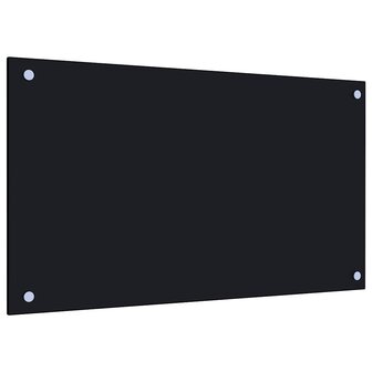 Spatschermen keuken 2 st 70x40 cm gehard glas zwart 5