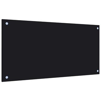 Spatschermen keuken 2 st 80x40 cm gehard glas zwart 5