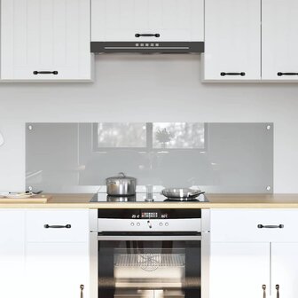 Keuken Spatscherm 2 pcs Lichtgrijs 70 x 40 cm gehard glas 1