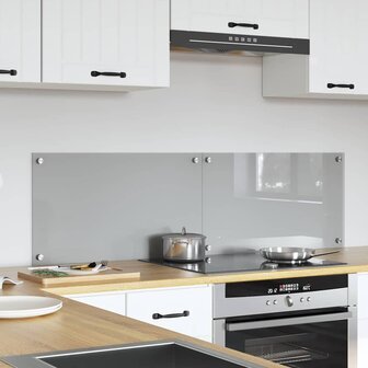 Keuken Spatscherm 2 pcs Lichtgrijs 70 x 40 cm gehard glas 3