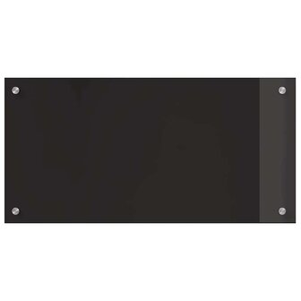 Keuken Achterwand 2 pcs Zwart 80 x 40 cm gehard glas 4