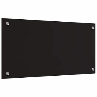 Keuken Achterwand 2 pcs Zwart 80 x 40 cm gehard glas 6