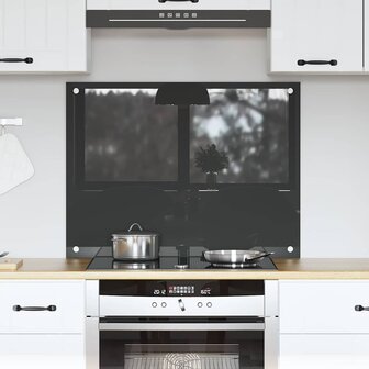 Keuken Spatscherm Donkergrijs 80 x 60 cm gehard glas 1