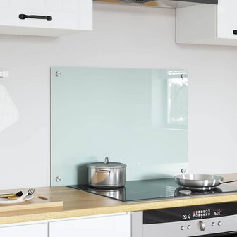 Keuken Achterwand Wit 70 x 50 cm gehard glas 3