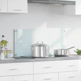 Keuken Achterwand Wit 90 x 40 cm gehard glas 1