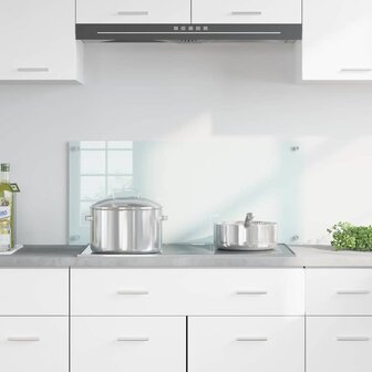 Keuken Achterwand Wit 90 x 40 cm gehard glas 3