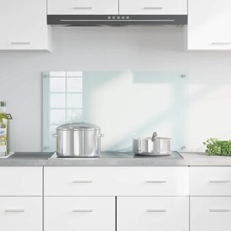 Keuken Achterwand Wit 90 x 50 cm gehard glas 3