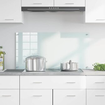 Keuken Achterwand Wit 100 x 50 cm gehard glas 3