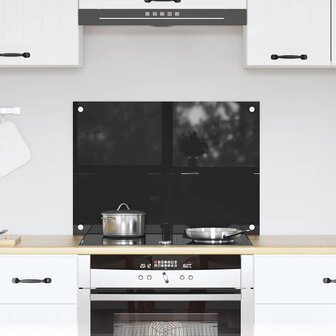 Keuken Achterwand Zwart 70 x 50 cm gehard glas 1