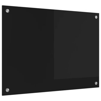 Keuken Achterwand Zwart 70 x 50 cm gehard glas 2