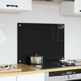 Keuken Achterwand Zwart 70 x 50 cm gehard glas 3