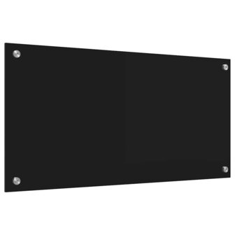 Keuken Achterwand Zwart 80 x 40 cm gehard glas 6