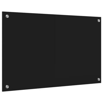 Keuken Achterwand Zwart 80 x 50 cm gehard glas 6