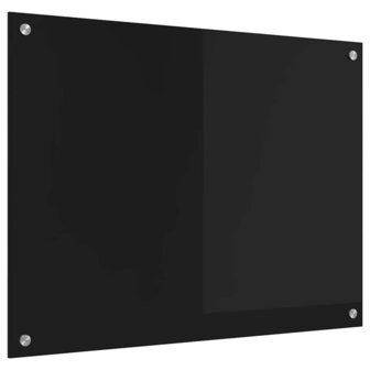 Keuken Achterwand Zwart 80 x 60 cm gehard glas 2