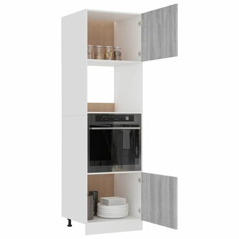 Magnetronkast Lyon 60x57x207 cm bewerkt hout grijs sonoma eiken 4