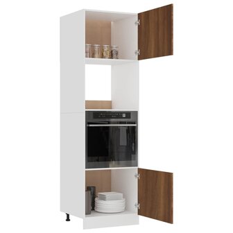Magnetronkast Lyon 60x57x207 cm bewerkt hout bruin eikenkleur 4