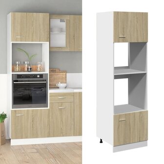 Magnetronkast Lyon 60x57x207 cm bewerkt hout sonoma eikenkleurig 1