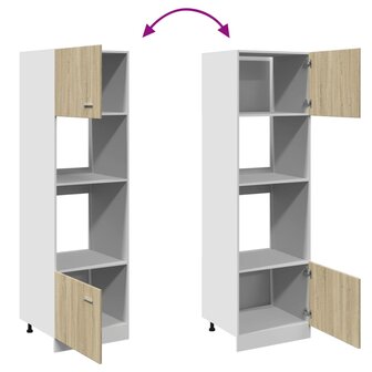 Magnetronkast Lyon 60x57x207 cm bewerkt hout sonoma eikenkleurig 8