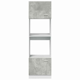Magnetronkast Lyon 60x57x207 cm bewerkt hout betongrijs 4