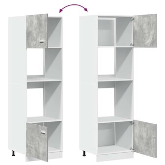 Magnetronkast Lyon 60x57x207 cm bewerkt hout betongrijs 8