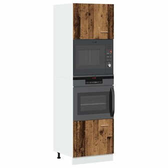 Magnetronkast Lyon 60x57x207 cm bewerkt hout oud houtkleurig 1