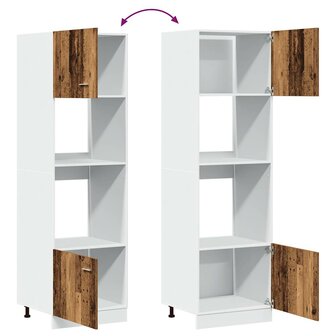 Magnetronkast Lyon 60x57x207 cm bewerkt hout oud houtkleurig 9