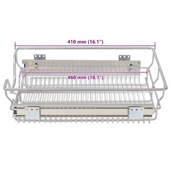 Draadmanden uittrekbaar 2 st 400 mm zilverkleurig 9