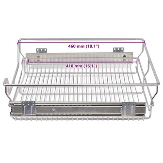 Draadmanden uittrekbaar 2 st 600 mm zilverkleurig 9