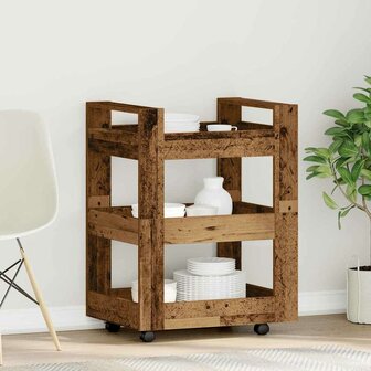 Keukentrolley Eikenhout 60 x 45 x 80 cm Bewerkt hout 1