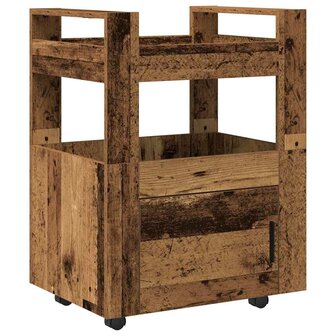 Keukentrolley Oud hout 60 x 45 x 80 cm Bewerkt hout 2