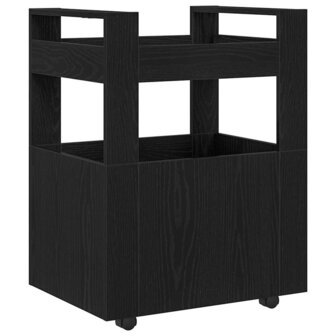 Keukentrolley Zwart eiken 60 x 45 x 80 cm Bewerkt hout 8