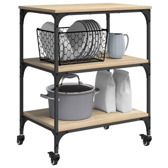 Keukentrolley Sonoma Eiken 60 x 41 x 76 cm Bewerkt hout 3