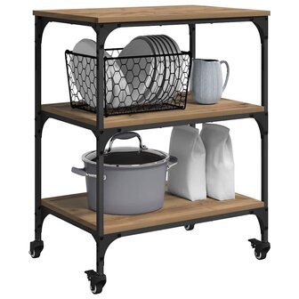 Keukentrolley Artisan Eiken 60 x 41 x 76 cm Bewerkt hout 3