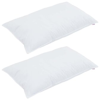 Hoofdkussen met kussen 2 pcs Wit 40 x 80 cm Katoen 3