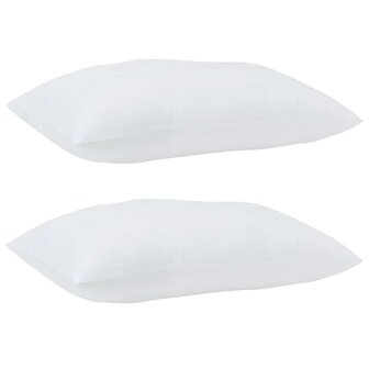 Hoofdkussen met kussen 2 pcs Wit 61 x 41 x 20 cm Polyester 4
