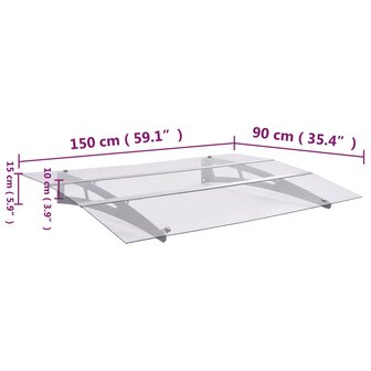 Deurluifel 150x90 cm PET zilverkleurig en transparant 6