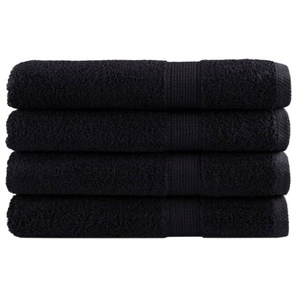 Saunadoeken SOLUND 4 st 600 g/m&sup2; 80x200 cm zwart 1