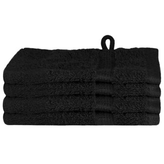 Gastendoek SOLUND 4 pcs Zwart 15 x 21 cm 550 gsm 2