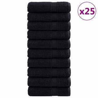 Gastendoek SOLUND 25 pcs Zwart 70 x 140 cm 550 gsm 2