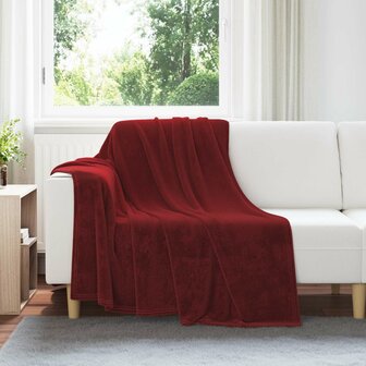 Gooi Deken Bordeaux Rood 150 x 200 cm Fleece 1