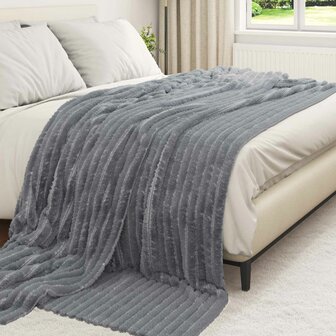Gooi Deken Donkergrijs 240 x 220 cm Fleece 3