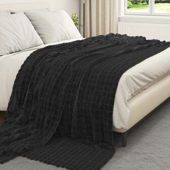 Gooi Deken Zwart 240 x 220 cm Fleece 3