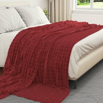 Gooi Deken Bordeaux Rood 240 x 220 cm Fleece 3