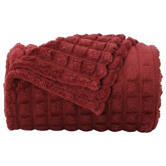 Gooi Deken Bordeaux Rood 240 x 220 cm Fleece 4