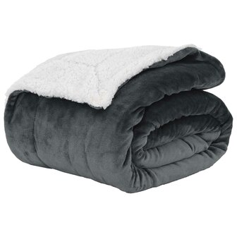 Gooi Deken Donkergrijs 130 x 150 cm Fleece 2
