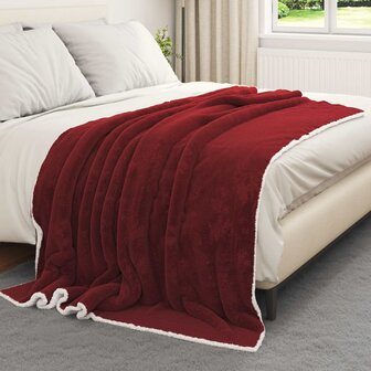 Gooi Deken Bordeaux Rood 150 x 200 cm Fleece 3