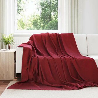 Gooi Deken Bordeaux Rood 240 x 220 cm Fleece 1