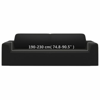 Driezitsbankhoes stretch polyester jersey zwart 6