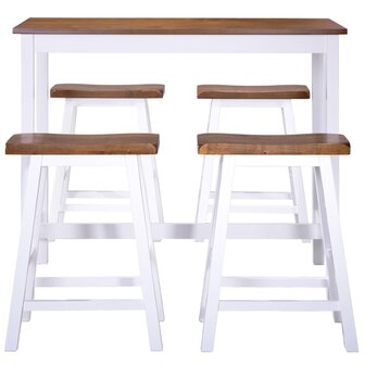Bartafel- en krukkenset massief hout 5-delig  4
