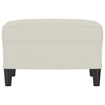 Voetenbank 60x50x41 cm fluweel cr&egrave;mekleurig 3